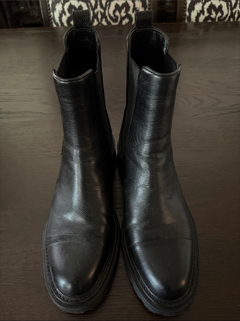 Veronica Beard Black Leather Ankle Chelsea Booties size 8